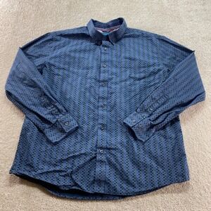 Cody James Core Shirt Mens Large Blue Geometric Print Button Down Long Sleeve